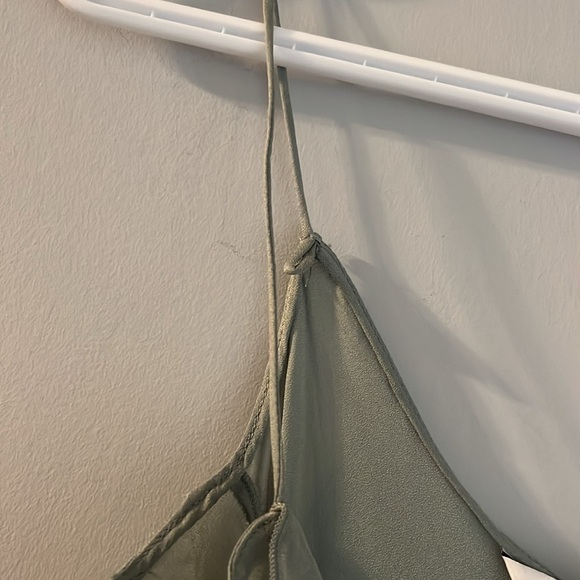 Zara Strappy Semi-Sheer Tank Top Ruffles Green Coquette Fairy Womens Size XS - Picture 4 of 6